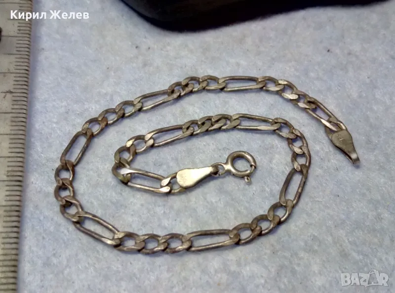 СТАРА СРЕБЪРНА ГРИВНА СРЕБРО 925 КЛАСИЧЕСКА КАРТИЕ ПЛЕТКА 47962, снимка 1