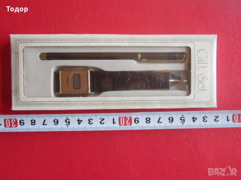 Луксозен подаръчен комплект часовник и химикал, снимка 1