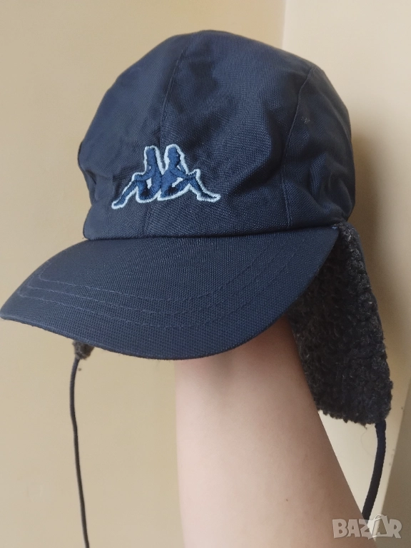 Kappa 100% оригинална мъжка зимна шапка тип ушанка с козирка, снимка 1