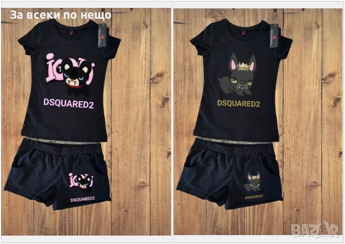 DSQUARED2 Дамски Черен Летен Комплект🔝Дамски Къс Спортен Екип Дискуаред2 - 2 Модела Код LFS521 , снимка 1
