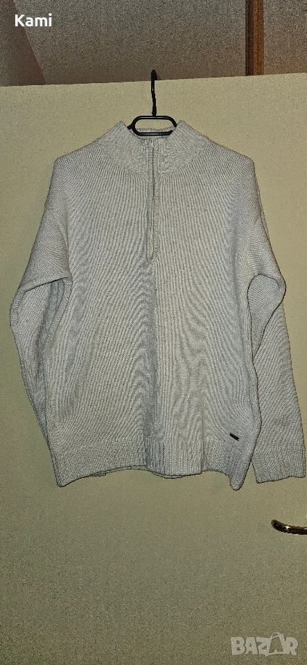 Бежов мъжки пуловер, L размер , снимка 1