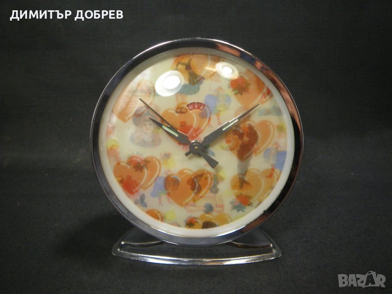 СТАР РЕТРО СОЦ КИТАЙСКИ МЕХАНИЧЕН НАСТОЛЕН ЧАСОВНИК БУДИЛНИК, снимка 1