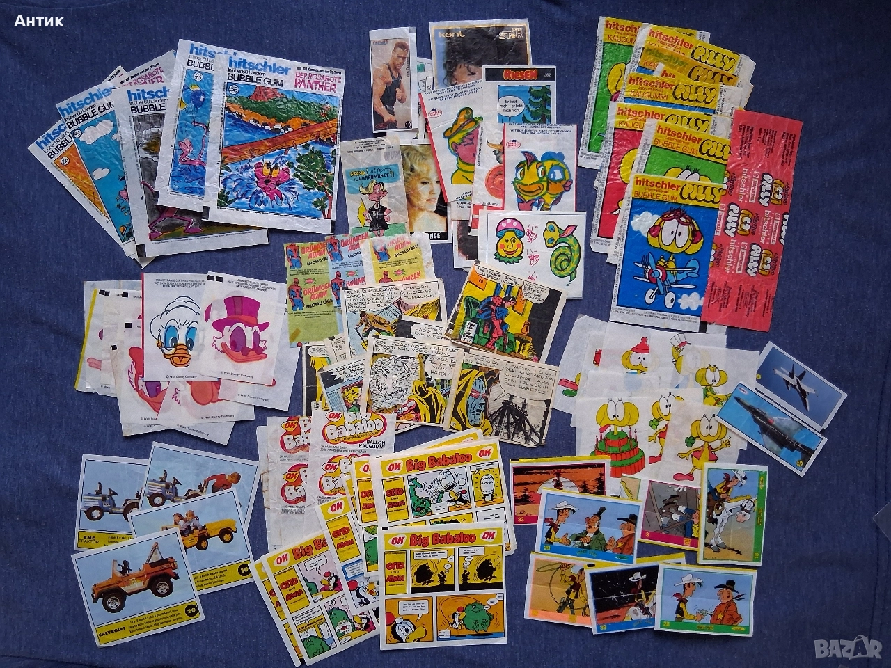 ЛОТ Стари Картинки от Дъвки 150 Броя / Spiderman Pilly Mickey Pink Panther Lucky Luke Kiwi Bombibom, снимка 1