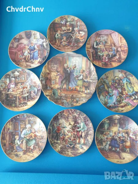 9бр Weimar Бавария/немска колекционерска декоративна порцеланова чиния-картина/деца, снимка 1