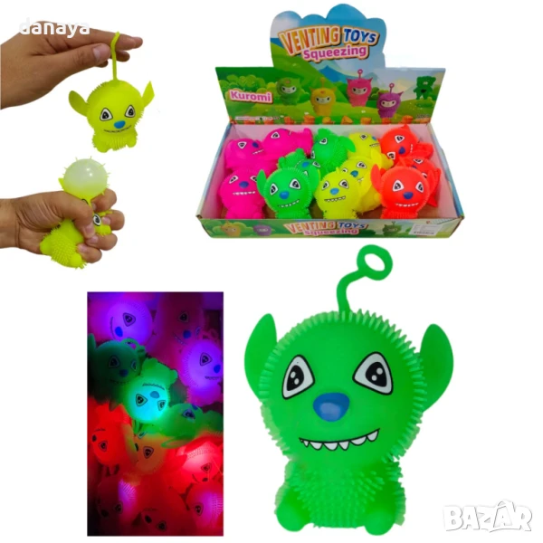 5985 Силиконова светеща антистрес играчка STITCH, снимка 1