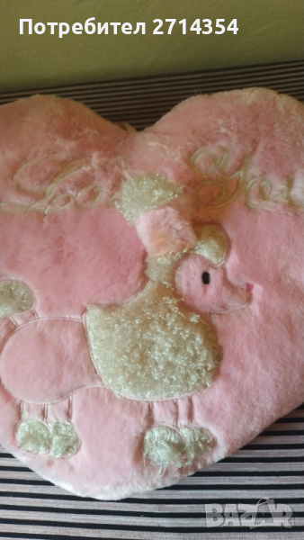 Възглавница плюшено сърце , снимка 1