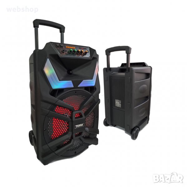 Караоке Тонколона OM-K22 , 12 инча, Безжичен Микрофон, акумулаторна батерия, Bluetooth, FM радио, , снимка 1