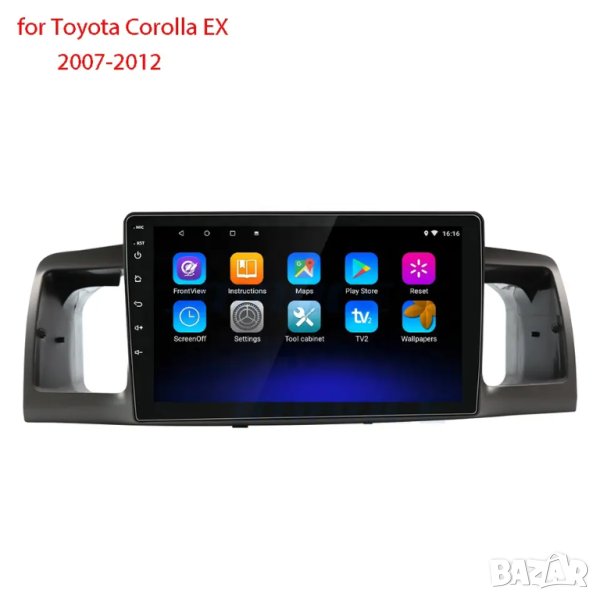 Мултимедия, за Toyota Corolla EX, Двоен дин, Навигация, Корола, 2 DIN, плеър, Android, Андроид, EX, снимка 1