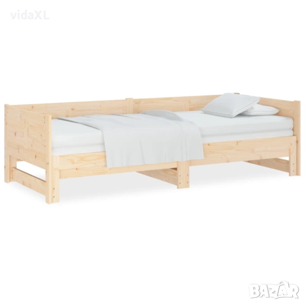 vidaXL Разтегателна кушетка, борово дърво масив, 2x(90x190) см(SKU:820262), снимка 1