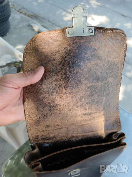 Продавам стара мъжка кожена чанта, снимка 1