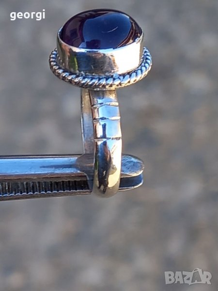 Дамски сребърен пръстен с аметист , снимка 1