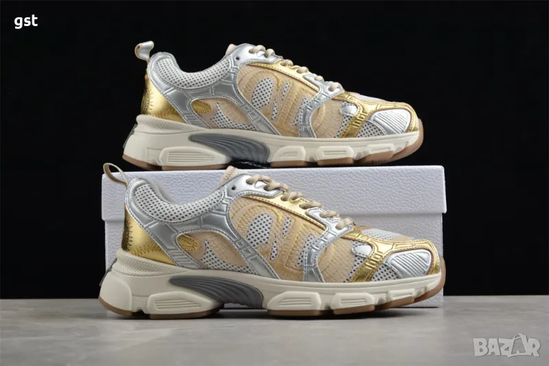 Редки уникални Christian Dior Chrono Gold Leather Handmade Унисекс Мъжки дамски кецове маратонки , снимка 1