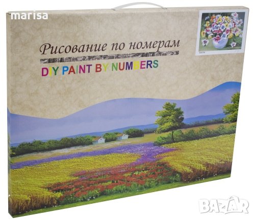 Комплект рисуване по номера с платно, Ваза с цветя, 50×40 см, Модел 59 Код: 27014659, снимка 1