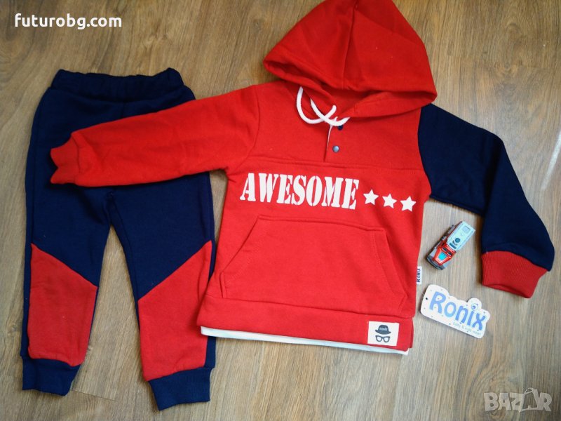Комплект за момче от 2 части в червено и тъмносиньо, снимка 1