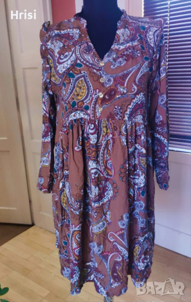 Флорална италианска  рокля , снимка 1
