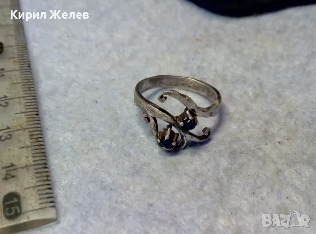 СТАРИНЕН СКЪПОЦЕНЕН СРЕБЪРЕН ПРЪСТЕН СРЕБРО ВИСОКА ПРОБА с ЧЕРЕН ОНИКС РЯДКА АРТ ИЗРАБОТКА 47961, снимка 12 - Антикварни и старинни предмети - 49757575