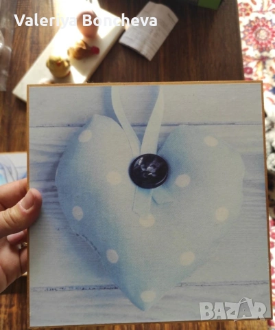 3бр малки картини със сърца, снимка 3 - Картини - 53246445