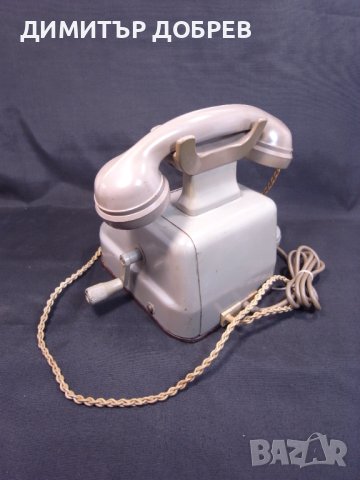 СТАР РЕТРО МЕТАЛЕН ТЕЛЕФОН С МАНИВЕЛА, снимка 4 - Антикварни и старинни предмети - 42073568