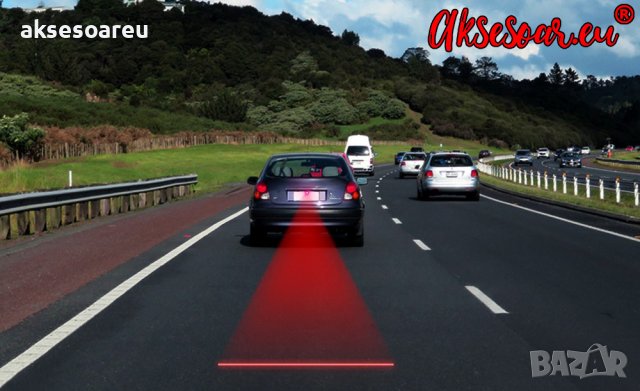 Автомобилна Задна LED лазерна светлина за мъгла лазер против сблъсък Предупредителна спирачна лампа , снимка 12 - Аксесоари и консумативи - 41453780