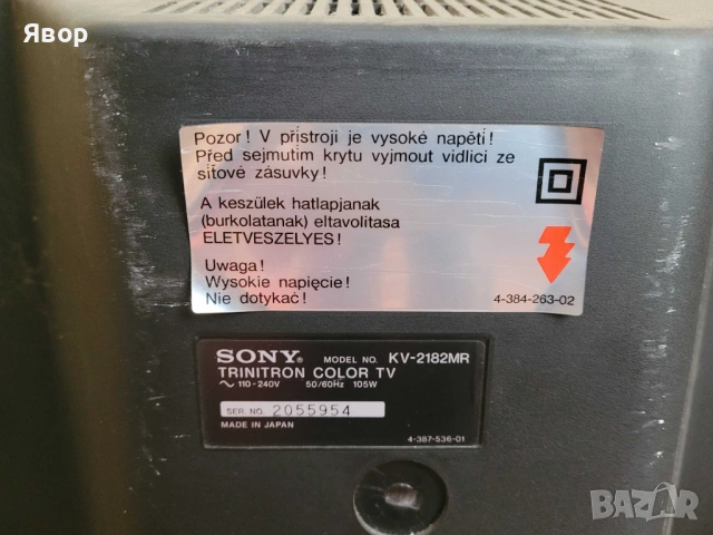 Телевизор Sony Модел KV-2182MR Trinitron-за части,не работи.с дистанционно, снимка 13 - Телевизори - 53495845