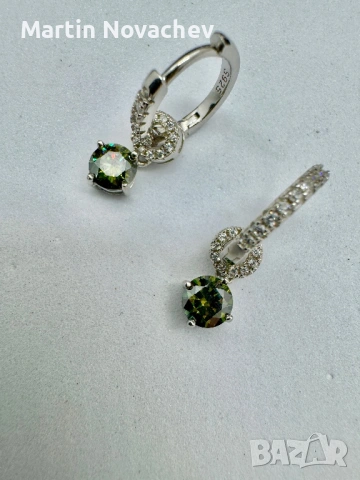 Сребърни обеци с мойсанит (Диамант) 0.5 карата, снимка 10 - Обеци - 53725579