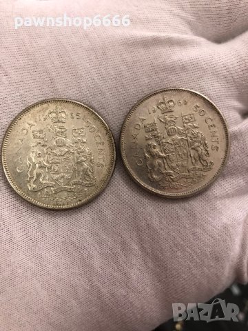 Сребърни монети Canada 50 cents, 1965-1966, снимка 11 - Нумизматика и бонистика - 40504695