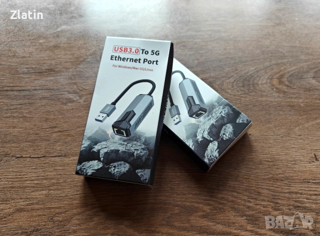 USB 3.0 към LAN мрежов адаптер , 5Gbps , RTL8157, снимка 5 - Мрежови адаптери - 52444800