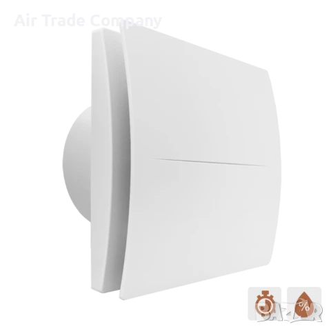 QD/ Ø100HT BB – Вентилатор за баня с клапа, сачмени лагери, таймер и датчик за влага