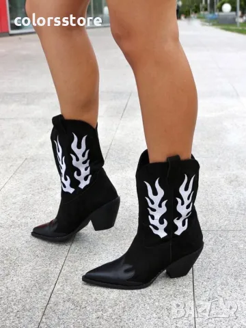 Боти на ток - черно и бяло - KB1