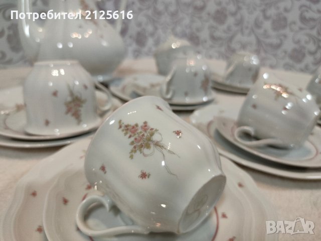 Ретро Баварски порцеланов сервиз за чай и десерт. Топ състояние + ПОДАРЪК!, снимка 1 - Сервизи - 44278998