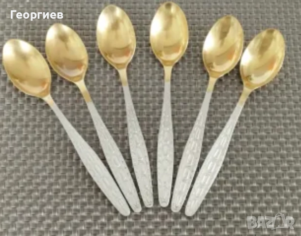 Посребрени с позлата мелхиорени лъжички за чай,кафе от СССР.
