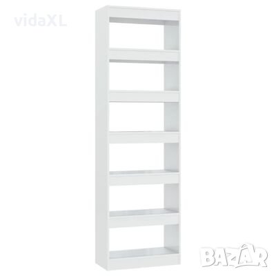 vidaXL Библиотека/разделител за стая, бял гланц, 60x30x198 см（SKU:811688, снимка 1