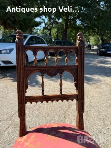 Стар трапезен стол №7294, снимка 4 - Антикварни и старинни предмети - 51250500