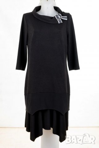 Черна двупластова рокля марка Margo Collection - 2XL