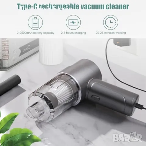 Нова Безжична ръчна прахосмукачка 7000Pa, 120W за автомобил и дом, снимка 6 - Прахосмукачки - 47624304