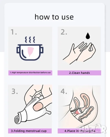 Менструални чашки в несисер, менструална чашка за цикъл С и Л комплект, снимка 2 - Други - 52198136