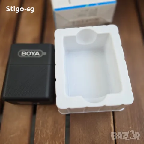 ЧИСТО НОВ Безжичен петличен микрофон BOYA BY-V20 (USB-C) – Двоен, снимка 7 - Микрофони - 55943189