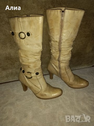 Ботуши кожени, номер 38, сиви,черни, бежови, снимка 14 - Дамски ботуши - 34111702