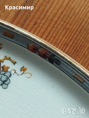 Есенни цветове Винтидж плато произведено в Англия с плодови мотиви. 30-те години на миналия век. , снимка 7 - Антикварни и старинни предмети - 50591852