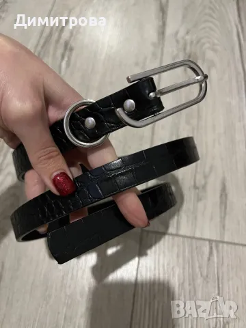 Нов кожен черен колан