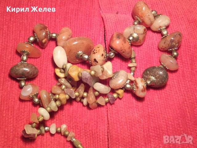 СТАРО ХАЛЦЕДОН КОЛИЕ с БРОНЗ ПОЗЛАТА ГЕРДАН 8828, снимка 2 - Колекции - 29555811