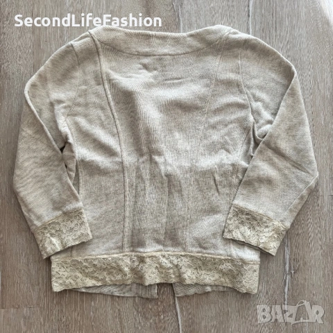 MAISON SCOTCH La Femme Selon Marie  размер S бежово памучно жилетка с отворена предна част, снимка 7 - Жилетки - 53505475