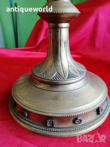 Стар Голям Напрестолен ЦЪРКОВЕН Свещник, снимка 2 - Антикварни и старинни предмети - 40079939