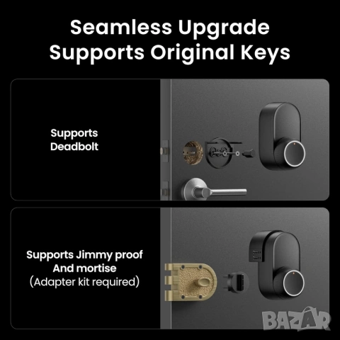 НОВ SwitchBot Lock Ultra W5600000 смарт заключване за врата WiFi, снимка 3 - Други - 53775594