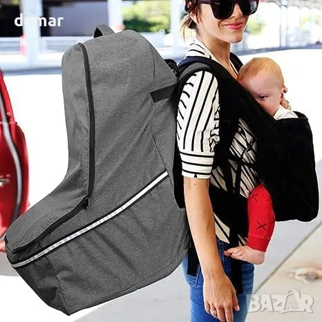 Калъф за детско столче за кола Teamoy с горна дръжка и светлоотразителни ленти, сиво, снимка 7 - Столчета за кола и колело - 47868842