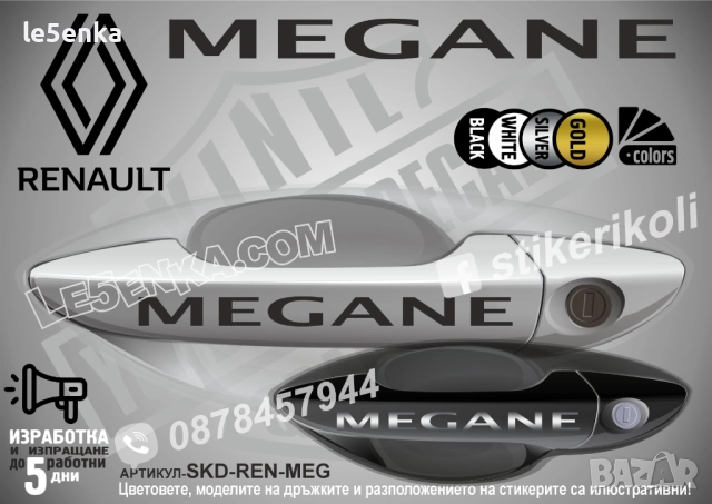 Renault Megane стикери дръжки SKD-REN-MEG