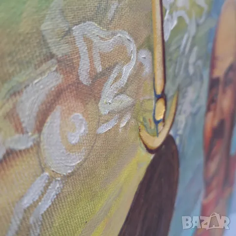 Портрет на Хан Аспару̀х [680г.-700г.]-ръчно рисуван на платно от Люб.Петров 2008г., снимка 10 - Картини - 47776412