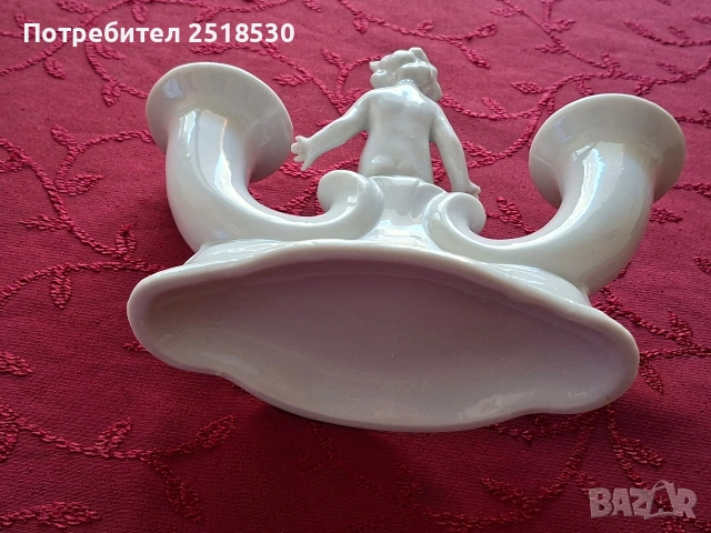 Антикварен порцеланов свещник, снимка 4 - Декорация за дома - 53168721