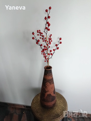 Ваза вдъхновена от античното изкуство в древногръцки стил с военни сцени. , снимка 5 - Вази - 53250512