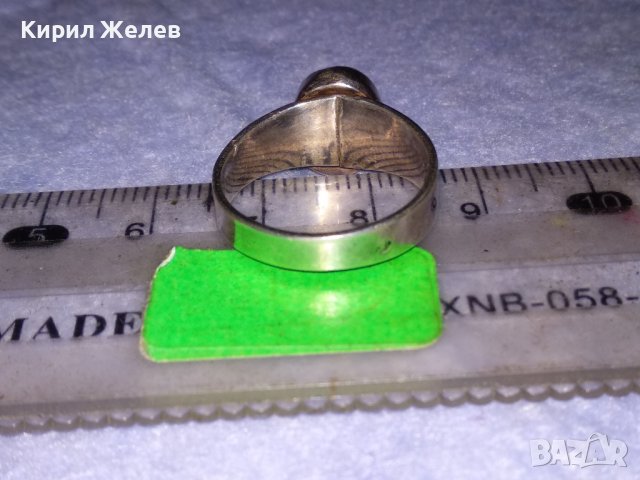 СКЪПОЦЕНЕН РЕТРО АРТ ДЕКО СРЕБЪРЕН ПРЪСТЕН СРЕБРО 925 / 950 с ШЛИФОВАН ЛУНЕН КАМЪК 29699, снимка 8 - Пръстени - 41637958